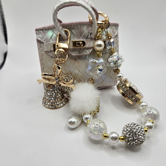 Iridescent Mini Handbag with Charm Bracelet - Picture 3 of 5